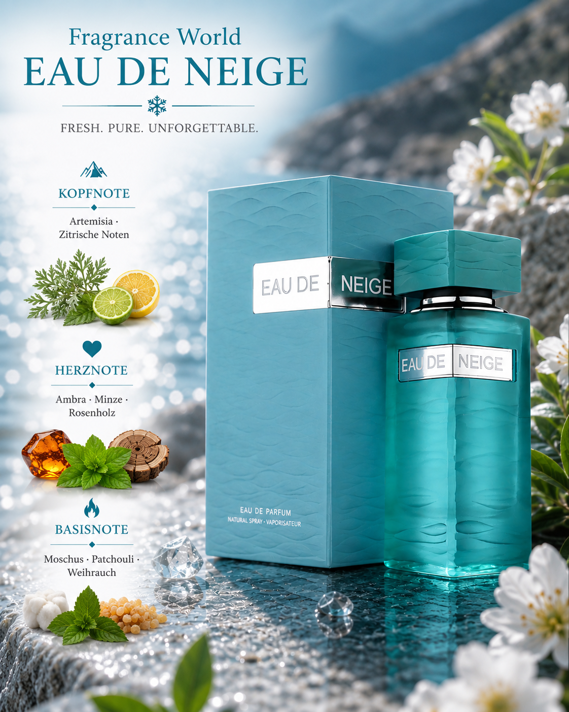 Fragrance World Eau De Neige Unisex EDP 90ml