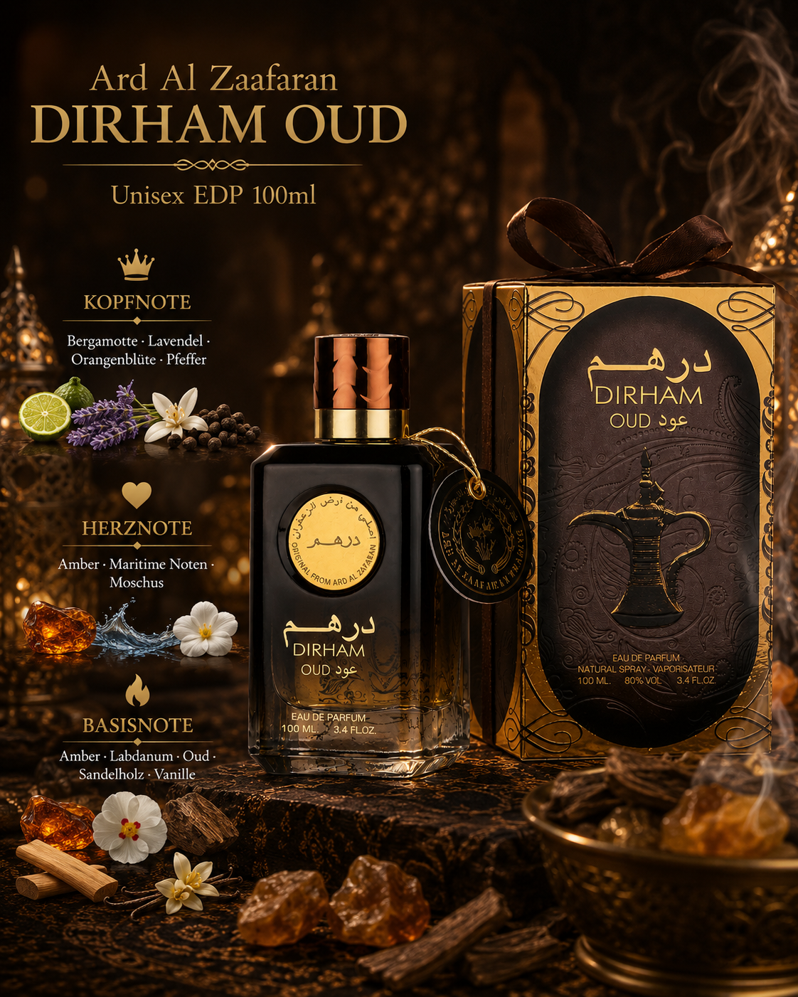 Ard Al Zaafaran Dirham Oud Unisex EDP 100ml